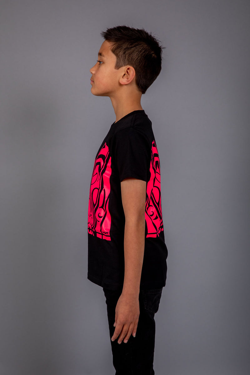 Maori Kid's T-Shirts Pink [Fluro]